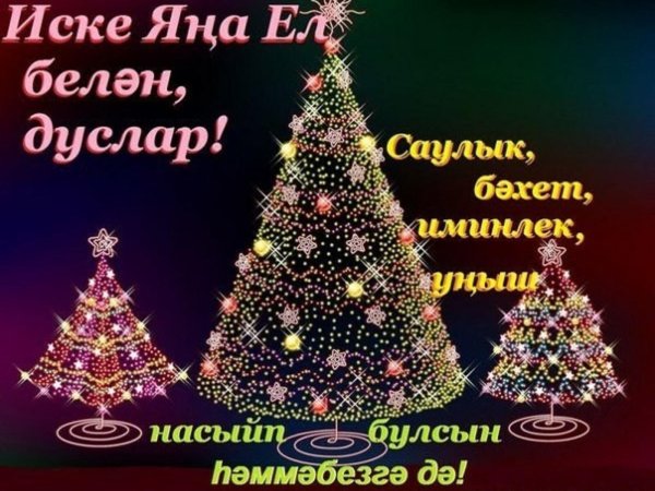 Красивые поздравления с новым годом на татарском