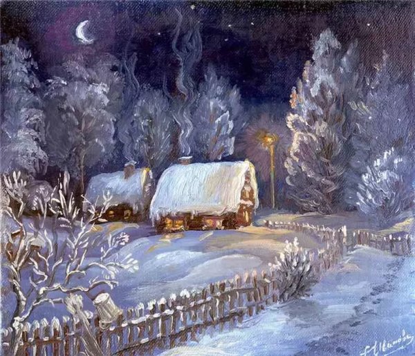 Ретро открытки с рождественским Сочельником