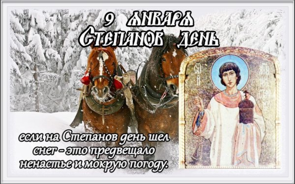 Народный календарь 9 января Степанов день