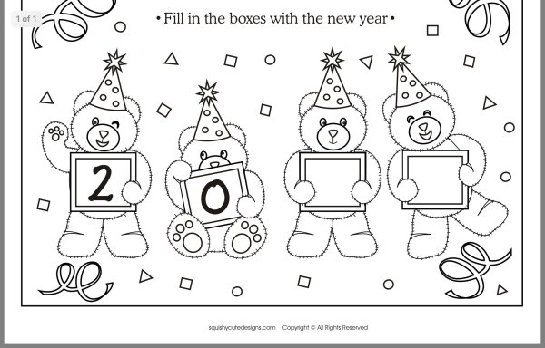 Раскраски на новый год на английском языке