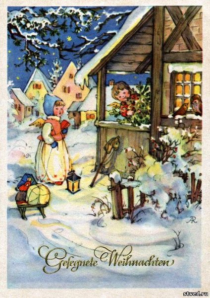 Старые открытки канун Рождества