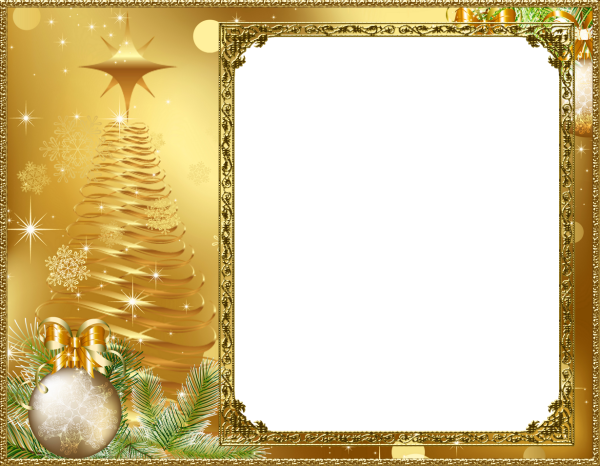 Золотистая рамка Новогодняя