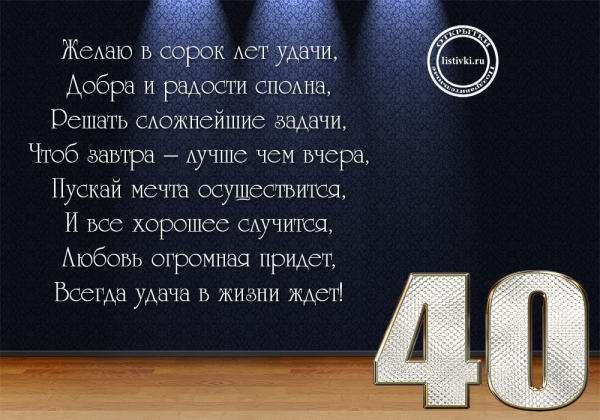 40 Лет мужчине поздравления