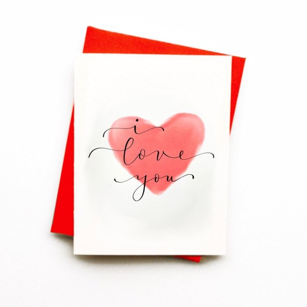 Акварельные открытки на 14 февраля