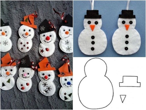 Поделка Снеговик из ватных дисков