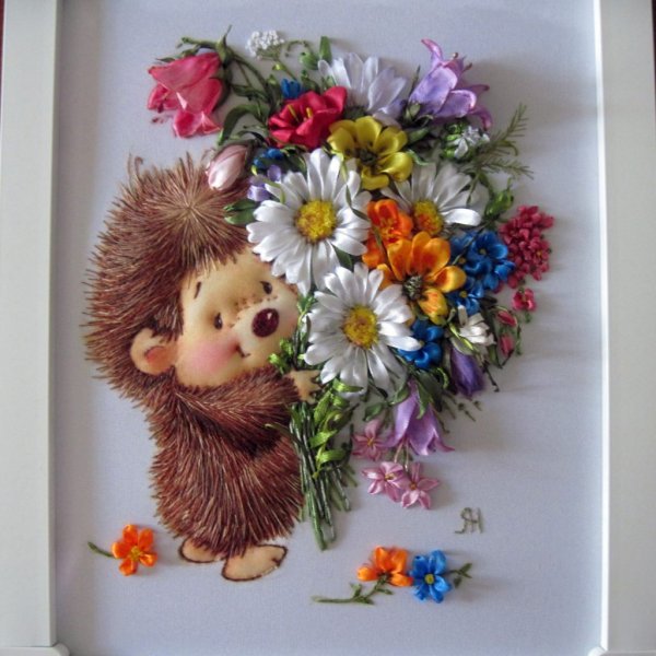 Ежик с букетом