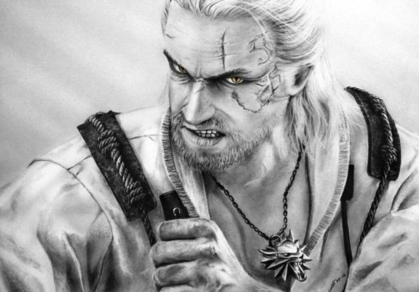 Геральд Ведьмак карандашом