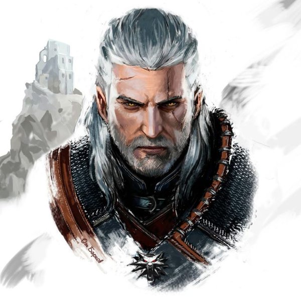 Геральт из Ривии Ведьмак 3 в профиль