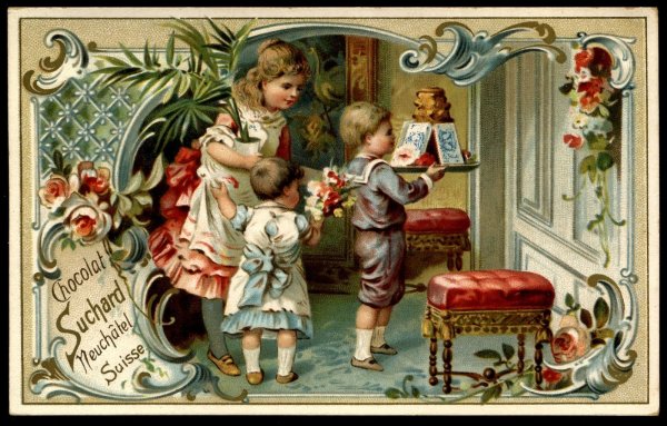 Винтажная открытка шоколад