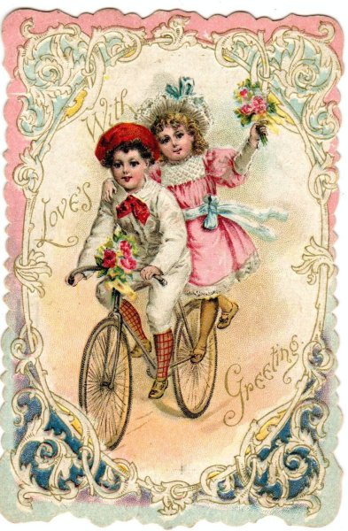 Открытка Винтажная с днем Валентина