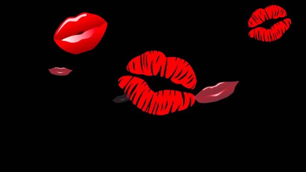 Губы на черном фоне