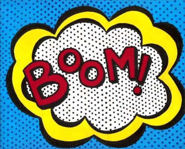 Открытка в стиле поп арт