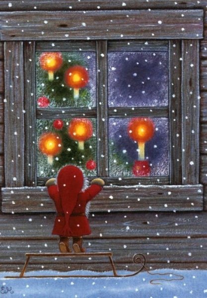 Новогодняя фоторамка окно