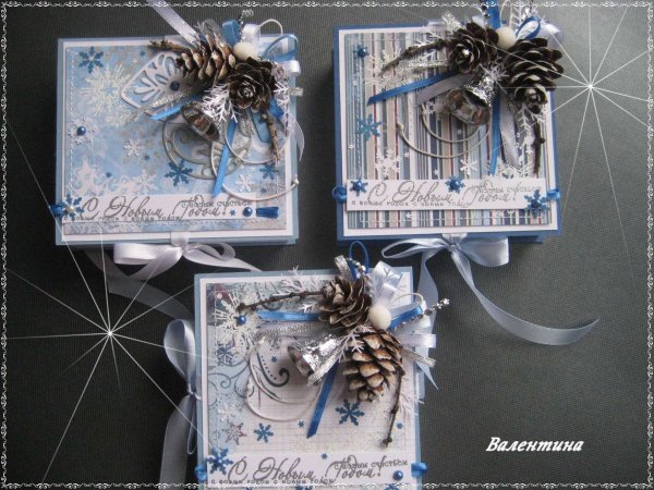 Новогодние открытки Скрапбукинг