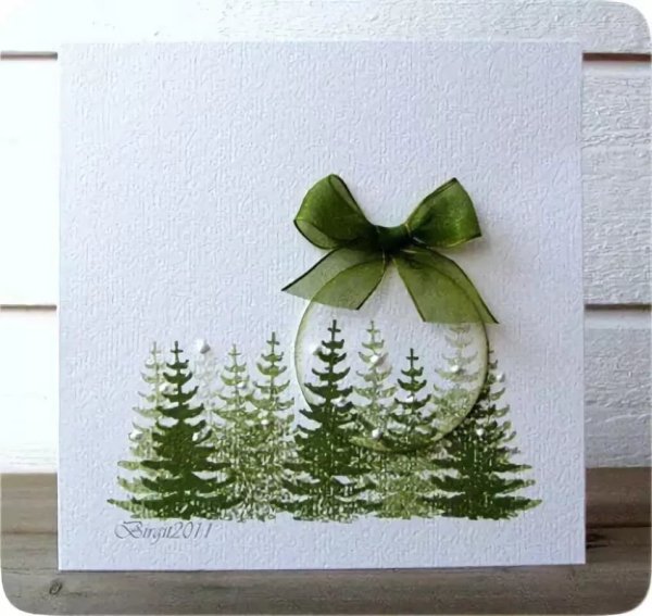 Стильные новогодние открытки своими руками