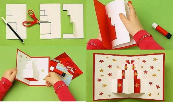 Новогодняя открытка поп ап