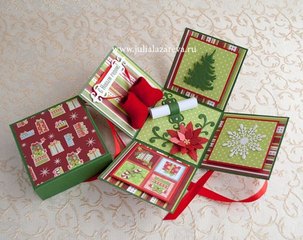 Новогодняя коробочка Скрапбукинг