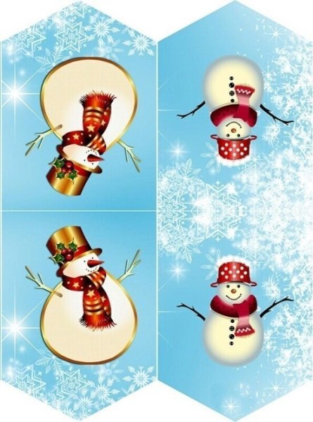 Флажки деревянные новогодние