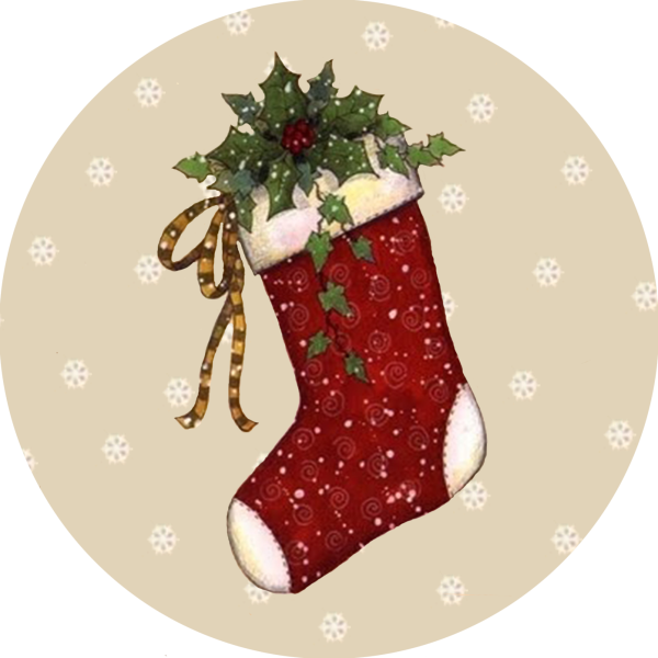 Новогодний носок печать