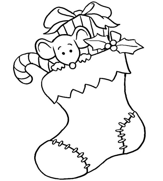 Трафарет башмачка новогоднего