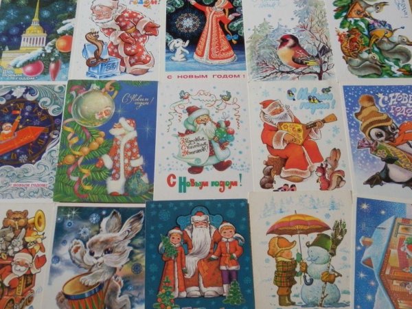 Новогодние открытки 80-х годов