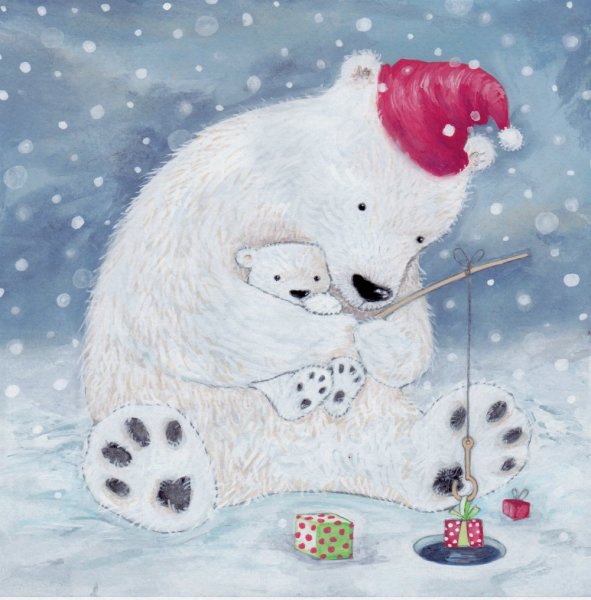 Новогодние открытки с белым медведем