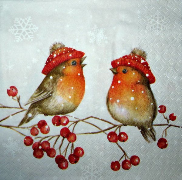Новогодние открытки с птичками