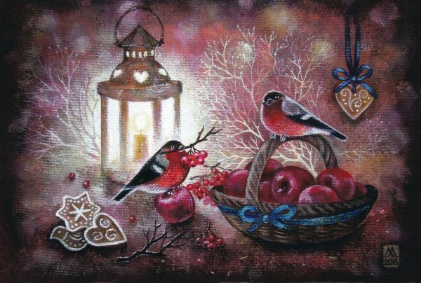 Художница Елизавета мелкозёрова Снегири