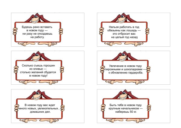 Шуточные новогодние предсказания