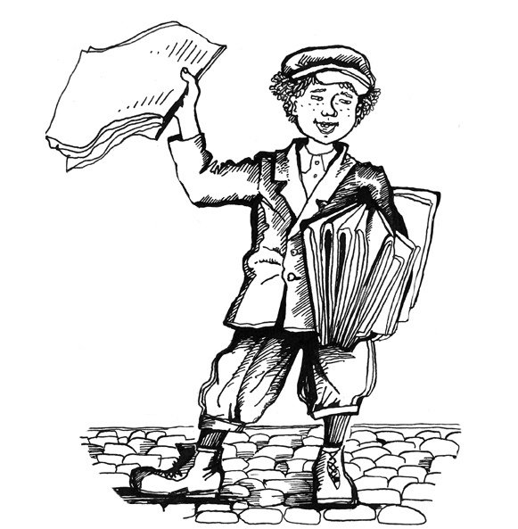 Мальчик разносчик газет