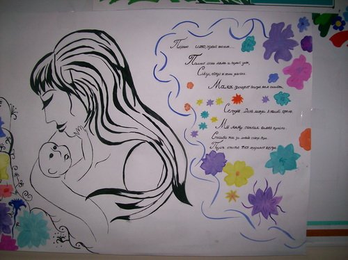 Плакат с детьми посвященный Дню матери