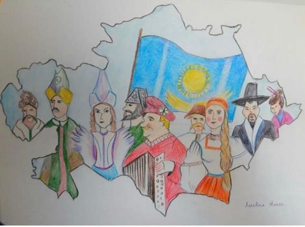 Рисунок ко Дню единства народов Казахстана