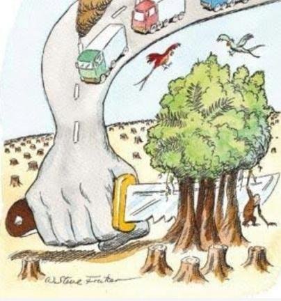 Влияние человека на природу плакат