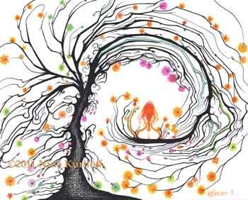 Деревья засыпают рисунок