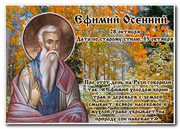Ефимий осенний 28 октября народный