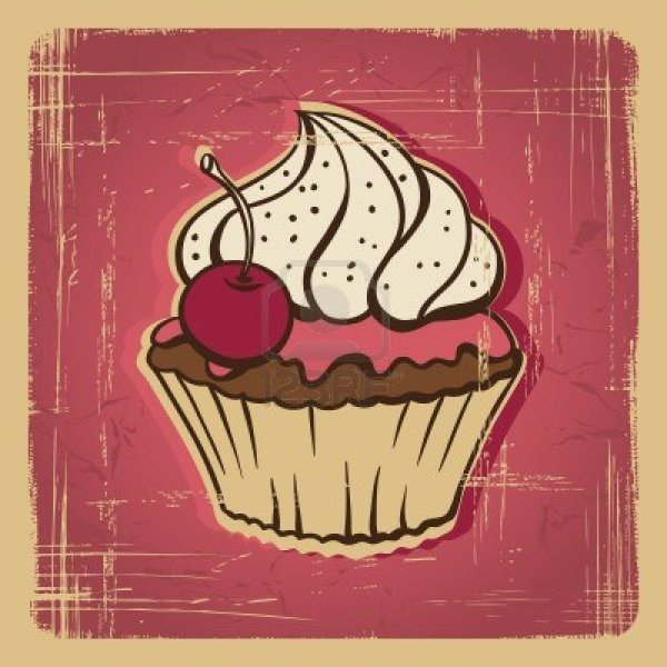 Стилизованное пирожное рисунок