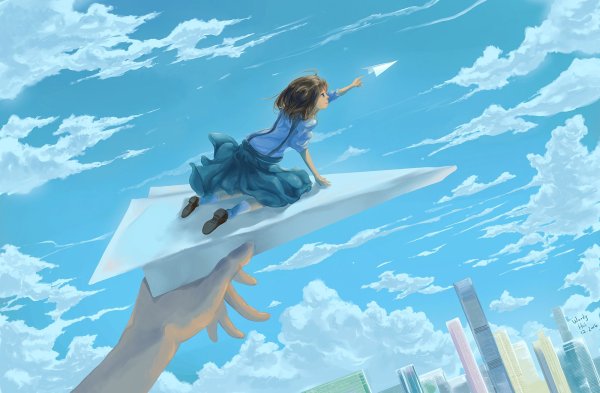 Бумажный самолетик аниме