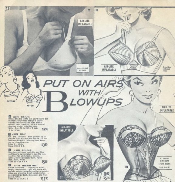 Надувной бюстгальтер 1950-е