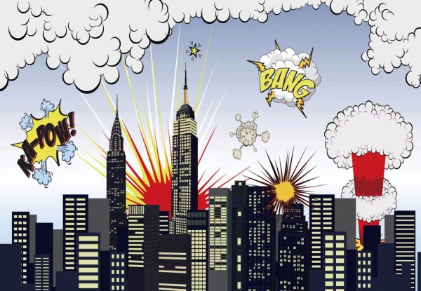 Здание в стиле комиксов