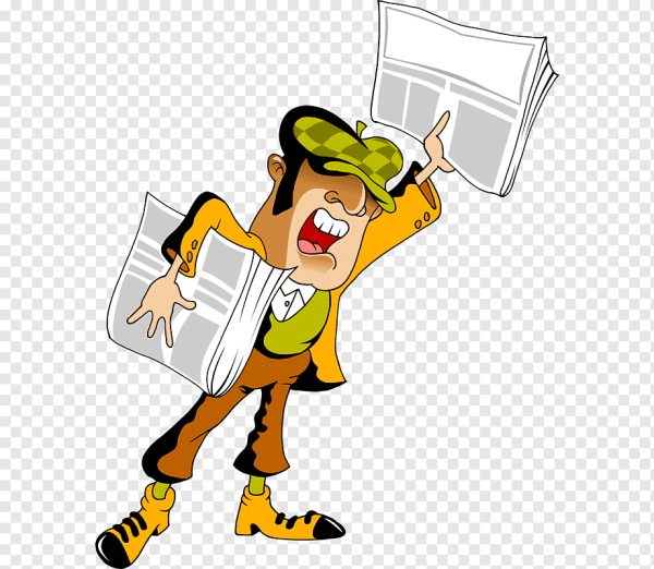 Человек с газетой рисунок