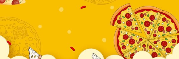 Пицца на желтом фоне