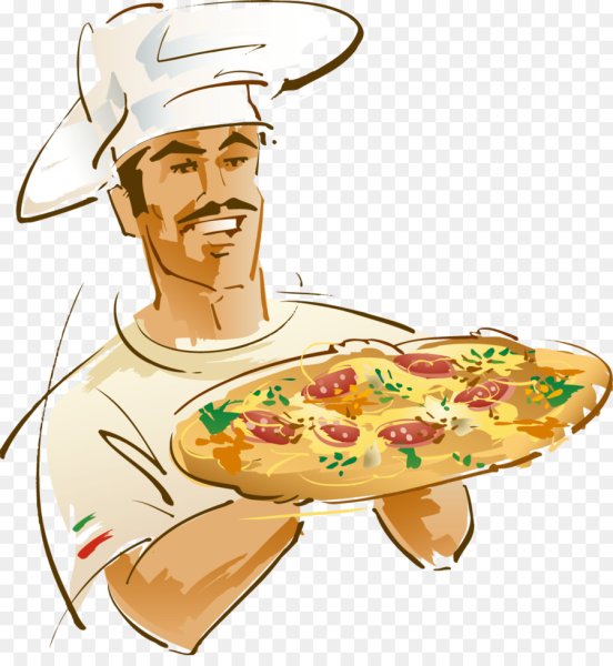 Повар с пиццей