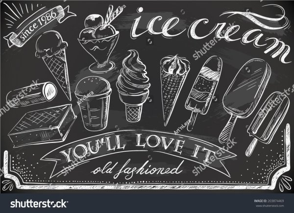 Мороженое на меловой доске