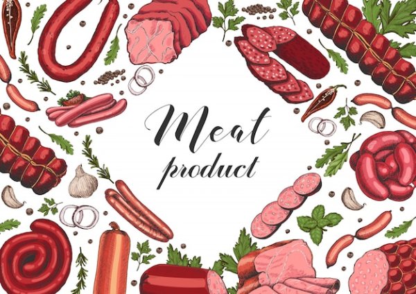 Колбасные изделия вектор