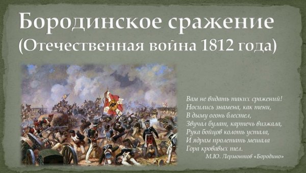 День воинской славы России Бородинское сражение 1812