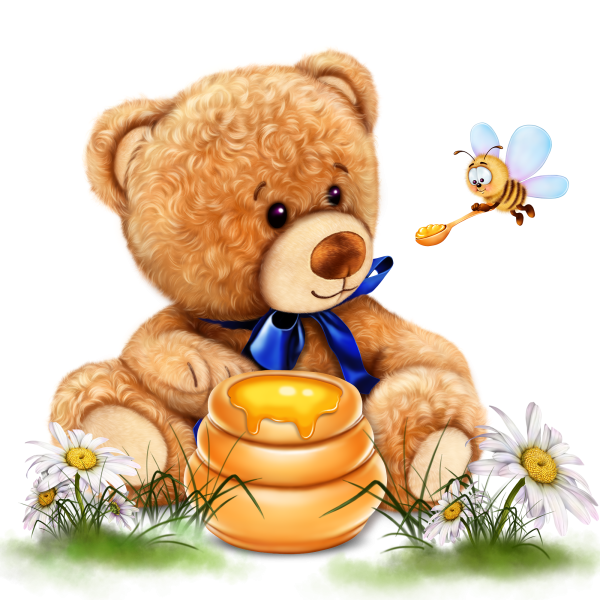 Милый Медвежонок с мёдом