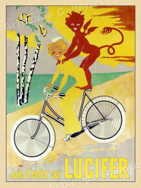 Плакат с велосипедистами