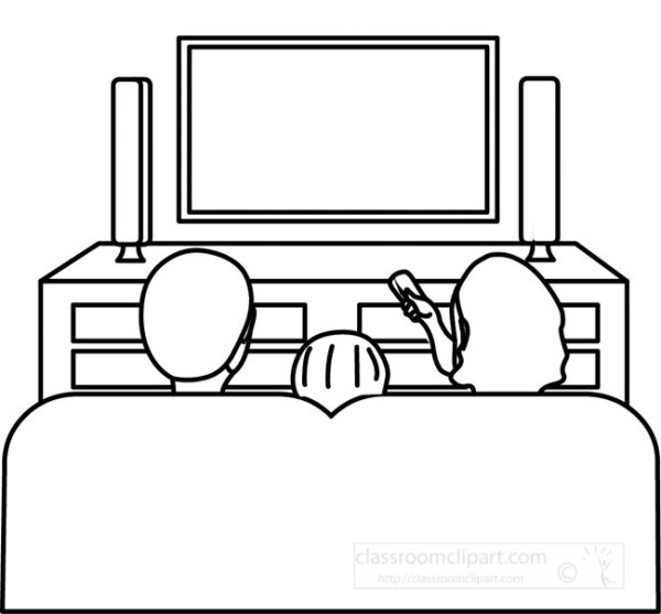 Просмотр телевизора раскраска