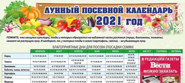 Посевной календарь огородника Приморский край 2021