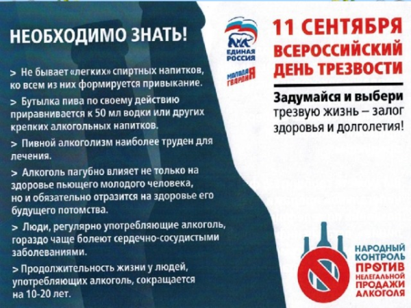 Памятки ко Дню трезвости в России